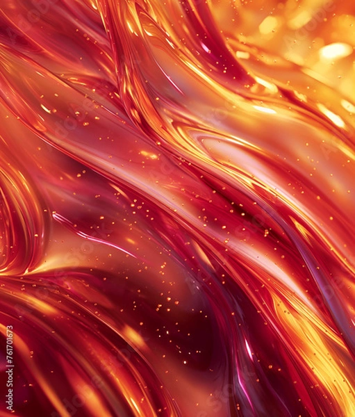 Obraz abstract red and orange liquid wave background 001