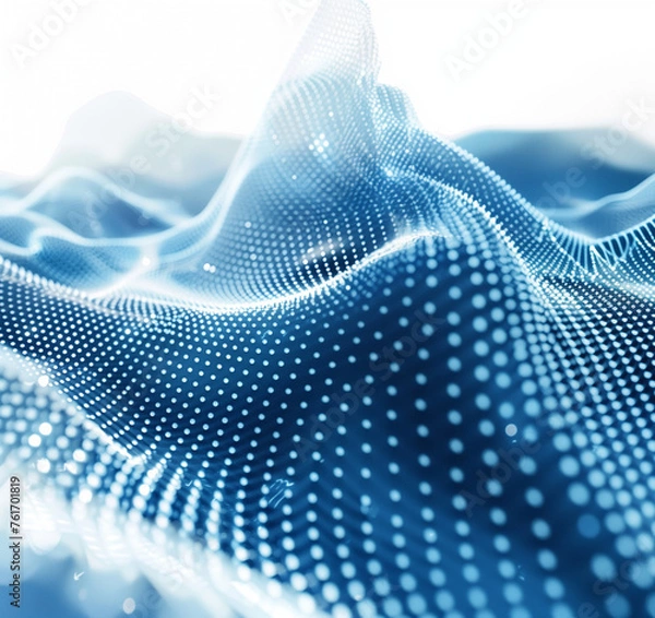 Fototapeta Blue Digital mesh wave background 002