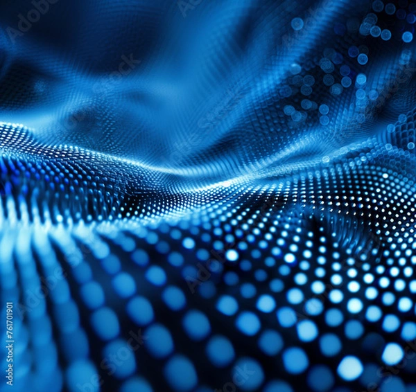 Obraz Blue Digital mesh wave background 001