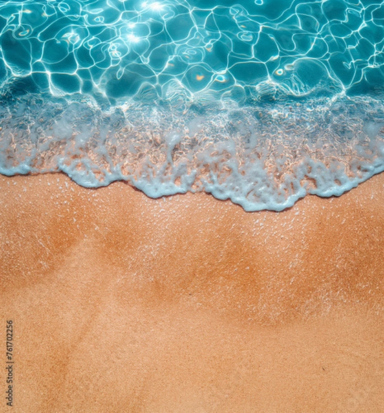 Fototapeta water and sand beach waves texture background 007