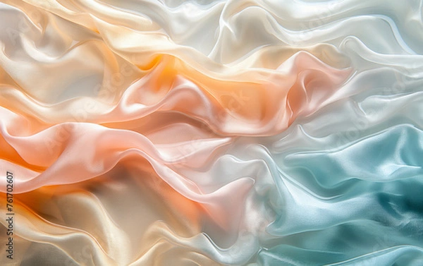 Fototapeta abstract pastel silky fabric waves background 002