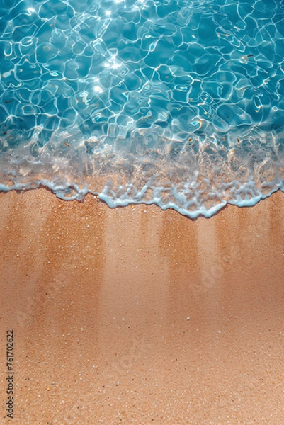Fototapeta water and sand beach waves texture background 006
