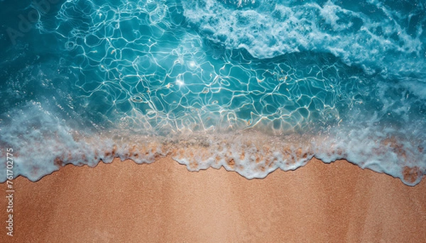 Fototapeta water and sand beach waves texture background 005