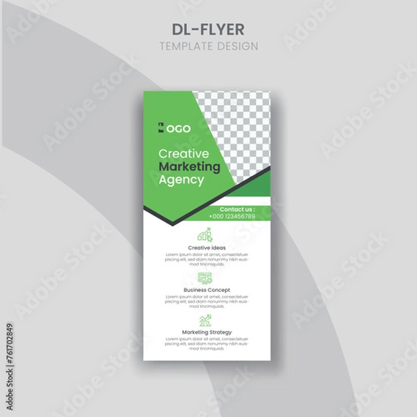 Fototapeta Corporate Business Dl Flyer Template Sample Unique Concept design ,Business Rack Card Creative Vector for Promotion