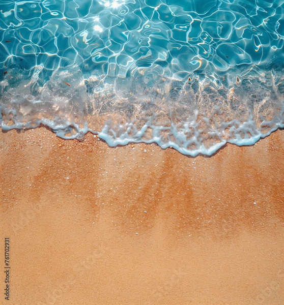 Fototapeta water and sand beach waves texture background 003