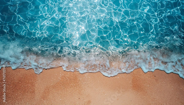 Fototapeta water and sand beach waves texture background 002