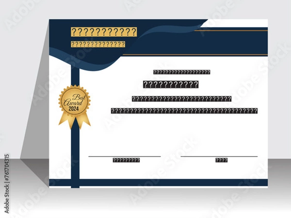 Obraz Modern certificate design template