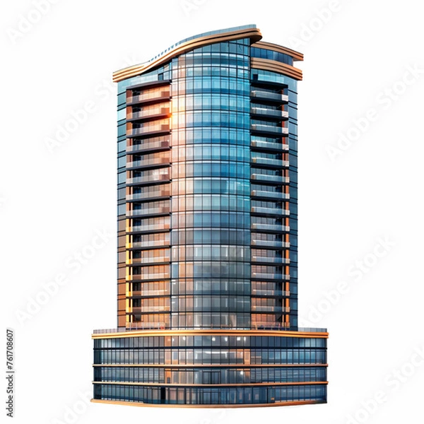 Obraz A skyscraper isolated on a transparent background, city, building, skyscraper, architecture
