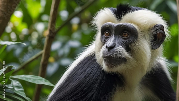 Fototapeta Colobus monkey in nature