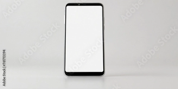 Fototapeta Smartphone with blank screen mockup on white background.