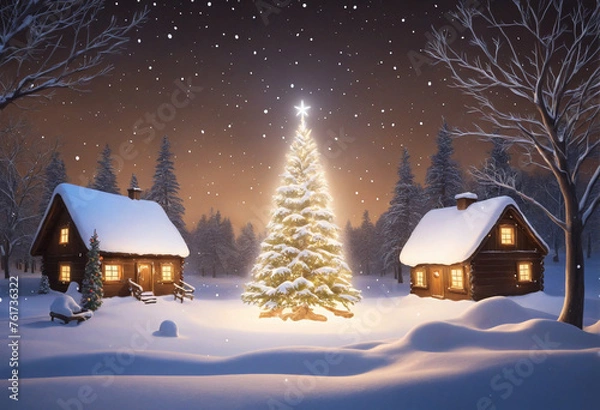 Fototapeta Enchanting Christmas celebrating background concept featuring a festive and magical scene