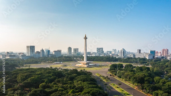 Fototapeta Aerial view of Merdeka square in Jakarta