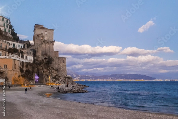Obraz sunset with clouds on the beach