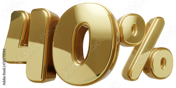 Obraz 40% Dourado com Fundo Transparente