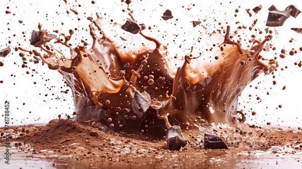 Fototapeta Explosive Chocolate and Coffee Splash.