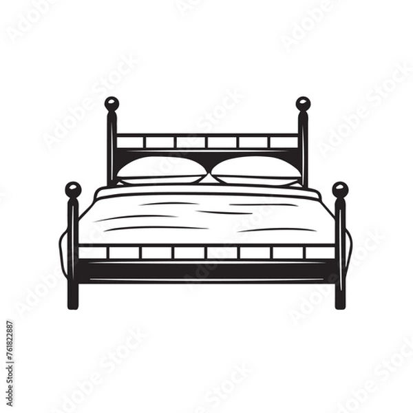 Fototapeta bed with pillows