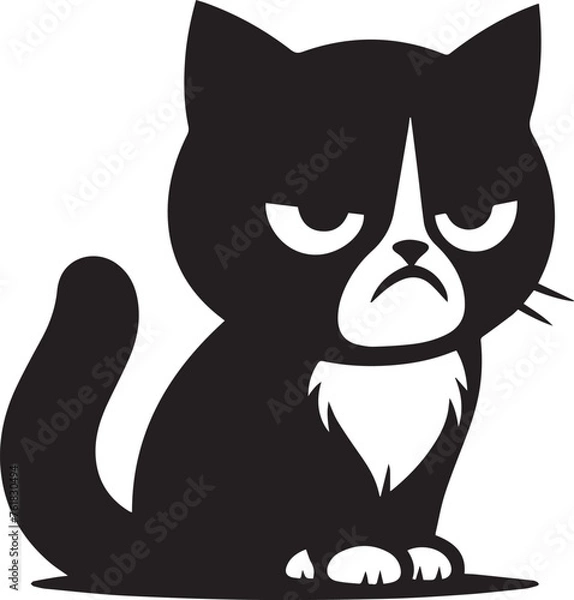 Fototapeta Grumpy Cat Silhouettes Grumpy EPS Vector Grumpy Clipart	
