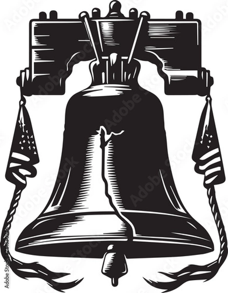 Fototapeta Liberty Bell Silhouettes Liberty Bell EPS Vector Liberty Clipart	
