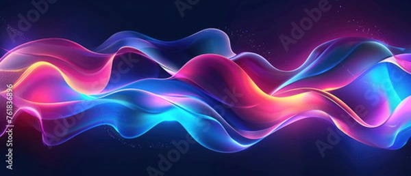 Fototapeta Vibrant abstract energy flow in neon colors