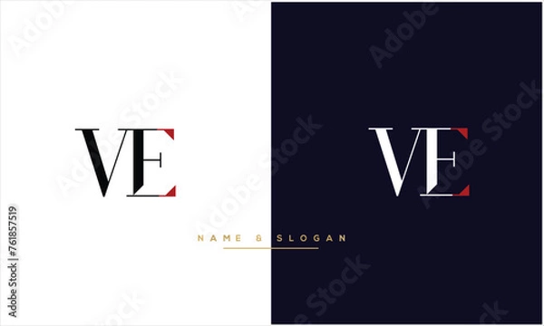 Fototapeta VE, EV, V, E, Abstract Letters Logo Monogram