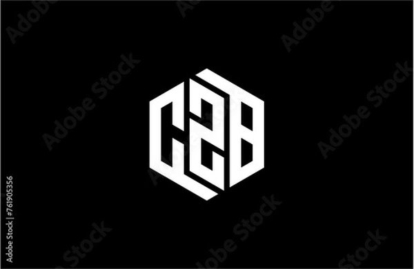 Fototapeta CZB creative letter logo design vector icon illustration