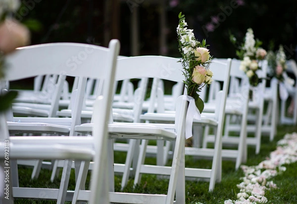 Obraz white wedding chairs