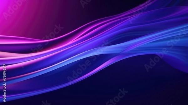 Obraz Empty futuristic abstract background with ultraviolet geometric lines waves neon glow