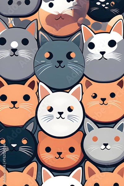 Fototapeta cute cats, Generative AI