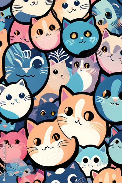Fototapeta cute cats, Generative AI