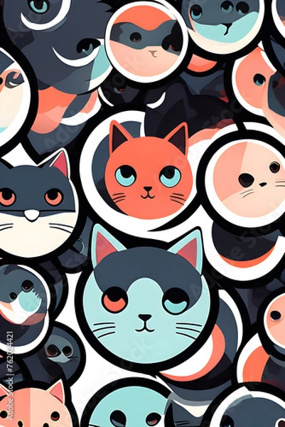 Fototapeta cute cats, Generative AI