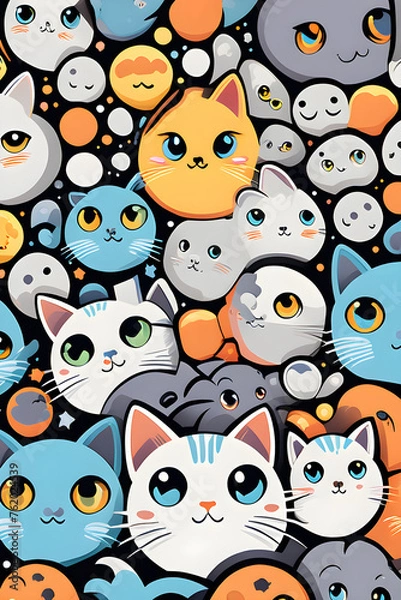 Fototapeta cute cats, Generative AI
