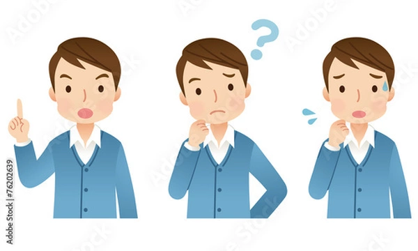 Fototapeta 若い男性　表情　セット