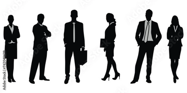 Fototapeta free Vector collection of businessman silhouettes in different poses