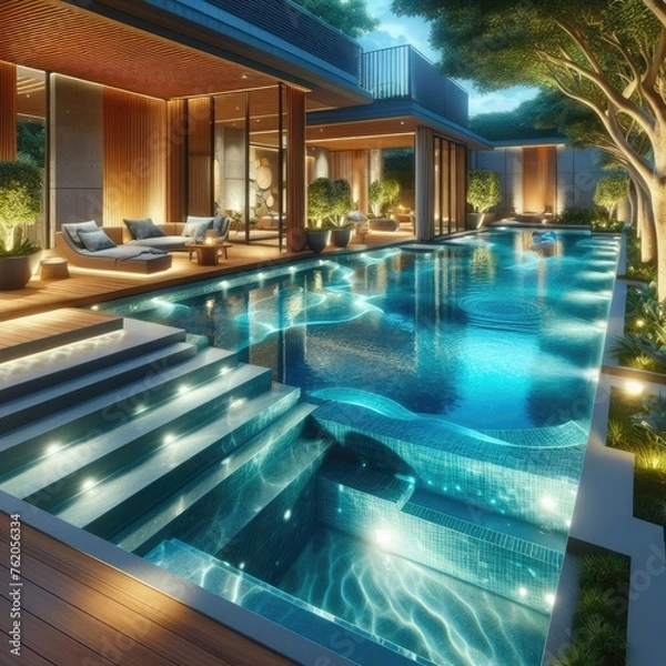 Fototapeta Comfortable Private Pool Design
