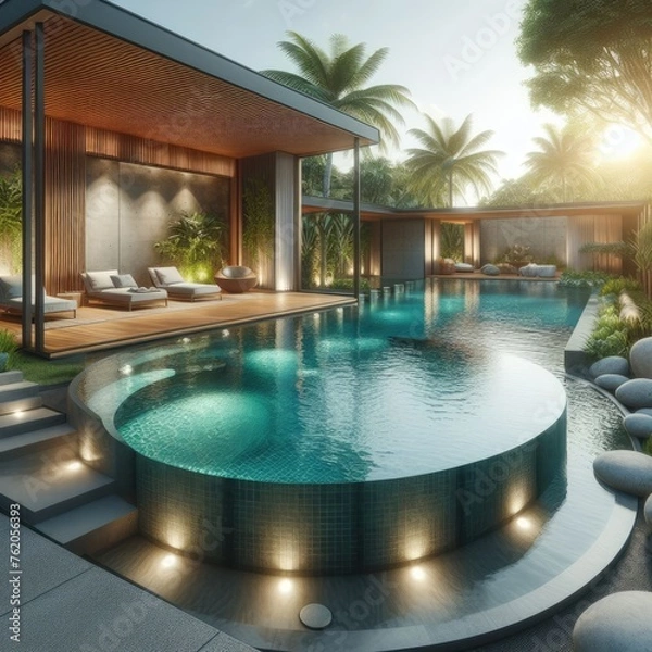 Fototapeta Comfortable Private Pool Design