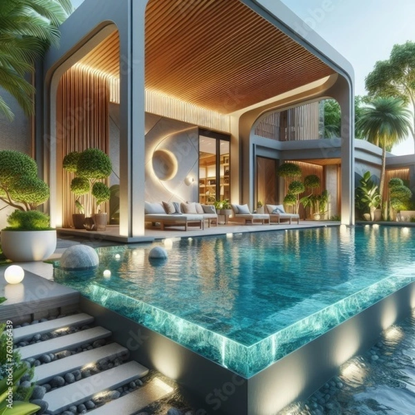 Fototapeta Comfortable Private Pool Design