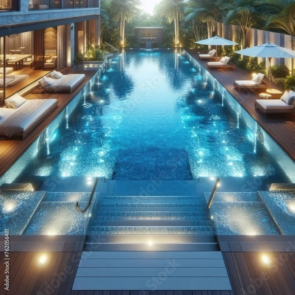 Fototapeta Comfortable Private Pool Design