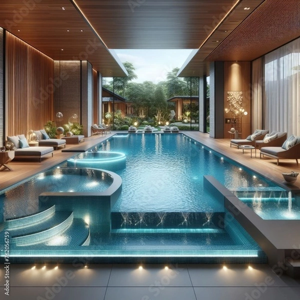 Fototapeta Comfortable Private Pool Design