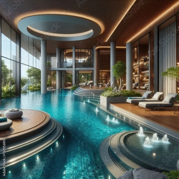 Fototapeta Comfortable Private Pool Design