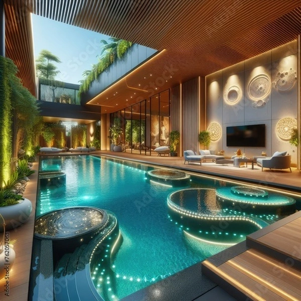 Fototapeta Comfortable Private Pool Design