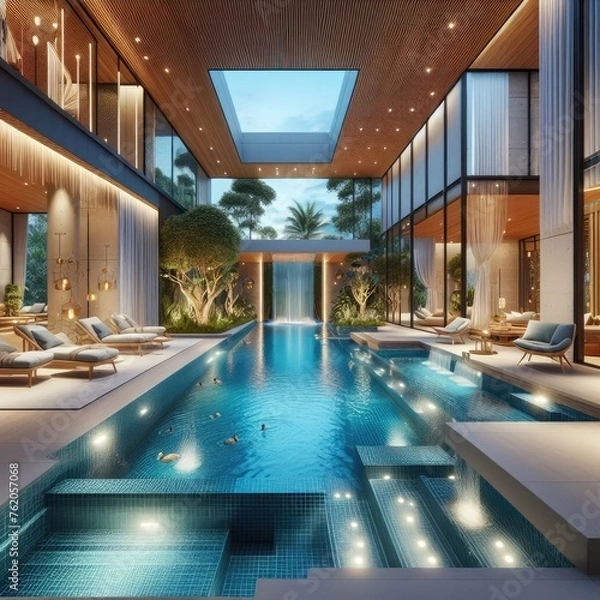 Fototapeta Comfortable Private Pool Design