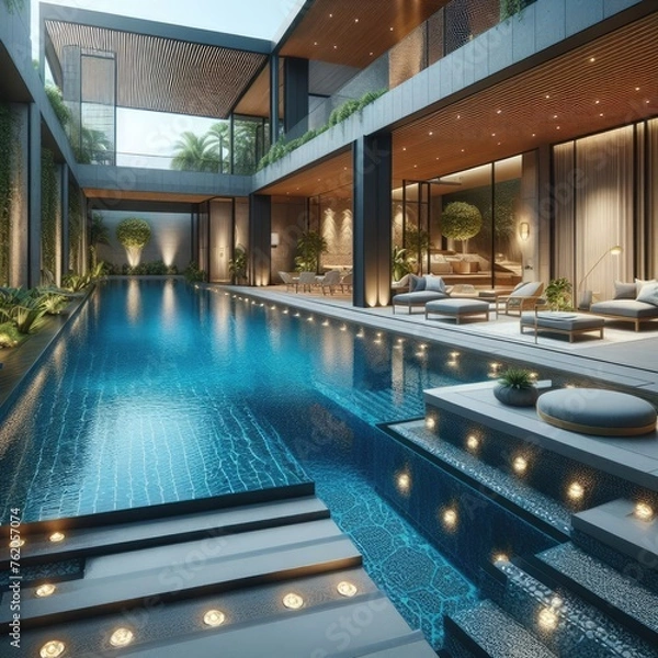 Fototapeta Comfortable Private Pool Design