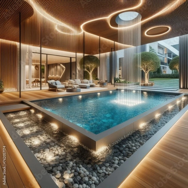 Fototapeta Comfortable Private Pool Design