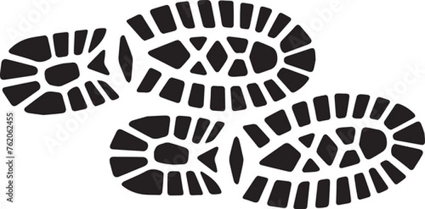 Obraz Boot tracks. Vector pattern of two shoe silhouettes.