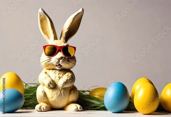Fototapeta easter bunny with eggs