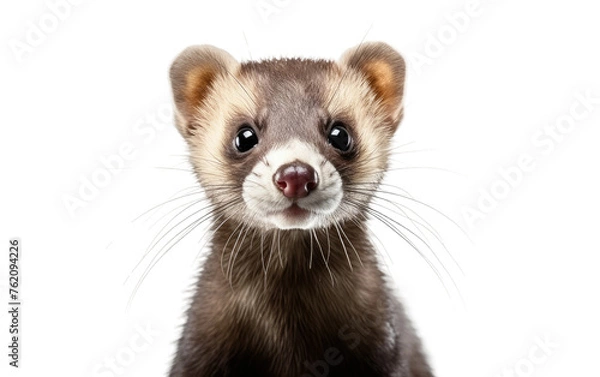 Obraz Close Up of a Small Animal on a White Background. On a White or Clear Surface PNG Transparent Background.