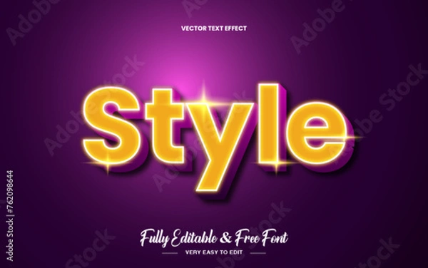 Fototapeta Free vector editable style effect text