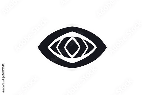 Obraz 2D black and white Eye flat icon Logo, isolated with transparent background. The geometric eye symbol and emblem. 