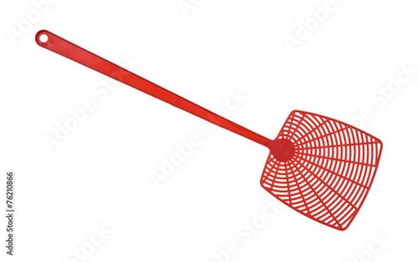 Obraz Red fly swatter isolated on a white background