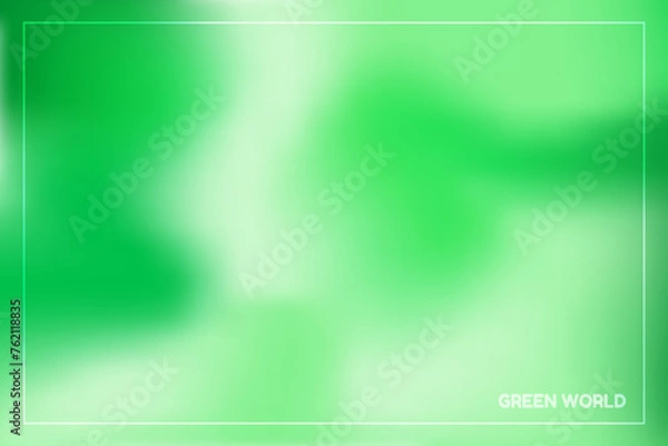 Obraz GREEN WORLD gradient theme for wallpaper template, cover, web banner, menu, sale background. gradient abstract background ,gradient blur colorful fluid gradient abstract design wallpaper presentation